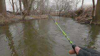 Fishing for my FIRST TROUT After an Ice Storm | Fishing The Mad River (Ohio)