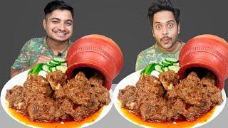 GARLIC MATKA BEEF AND RICE EATING CHALLENGE || Friends Food Challenge