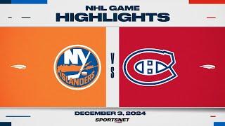 NHL Highlights | Islanders vs. Canadiens - December 3, 2024