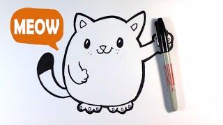 How to Draw a Cute Cat - Easy Pictures to Draw