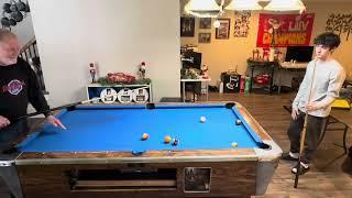 First, Billiards 8-Ball Best of 5, Series Against Papa