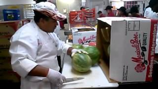 Amazing cutting. Watermelon high speed.