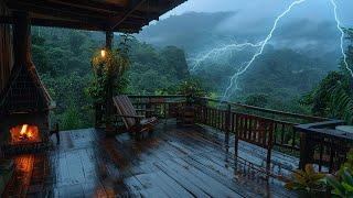 Perfect Rain Sounds for Sleep: Heavy Rain, Thunder, Fireplace to Relieve Stress & Promote Deep Sleep