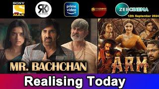 2 New South & Hindi Dubbed Movies Releasing Today | Mr Bachchan, ARM Movie | 12th September 2024