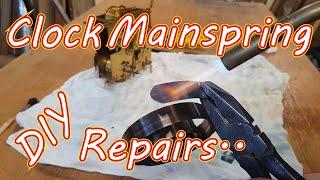 Clock Restoration Part 1 - How to Repair the Mainspring of a 1940s English Art Deco Mantel Clock.