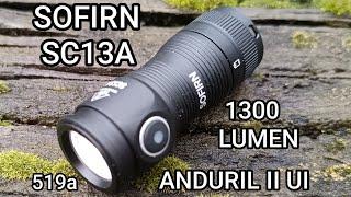 Sofirn SC13A Led Taschenlampe 519a 1300 Lumen Anduril II UI Review Test Flashlight Beamshots