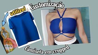 DIY: COMO TRANSFORMAR CAMISETA EM CROPPED |Diy|faça você mesma.