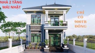 Nhà 2 tầng mái nhật 4 phòng ngủ chỉ có 900 triệu đồng.