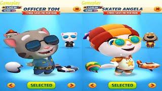 TALKING TOM GOLD RUN STREET JAM EVENT Officer Tom VS  Skater Angela CATCH THE RACCOON VS Boss Fight