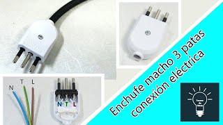 enchufe macho 3 patas conexión eléctrica