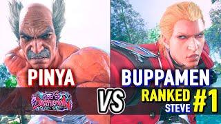 T8  PINYA (Heihachi) vs BUPPAMEN (#1 Ranked Steve)  Tekken 8 High Level Gameplay