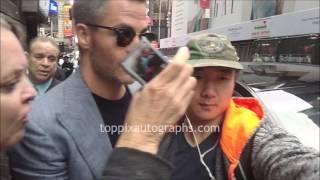 Chris Pine - SIGNING AUTOGRAPHS while promoting in NYC