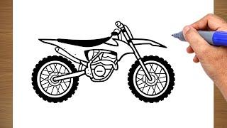 How To Draw A Dirt Bike Step By Step  │ Drawing Hub  #PracticeDrawings