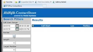 Avaya IP Office - Contact Store Search Database