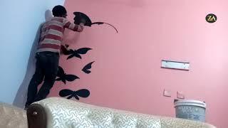 baterfily beautiful wall design and painting