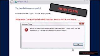 How to Fix Windows Can't Find Microsoft License Software Terms While Installing on VMware