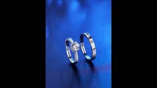 Custom Moissanite Rings Simple Moissanite Couple Rings Sterling Silver Wedding Rings Pair Rings