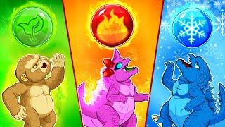 POOR BABY GODZILLA Vs KONG LIFE: GODZILLA & KONG Fire, Water and Earth | Godzilla Cartoon Animation