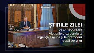 27 NOIEMBRIE 2024. Alegerile prezidențiale: urgența a ajuns și la Cotroceni (după trei zile)