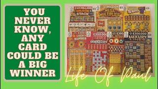 £25 mix of National lottery scratch cards. £25 mix of £5 and £3 scratch tickets 2024