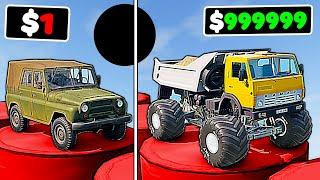 $1 VS $1,000,000 VEHICLES on JUMP ROADS - beamNG.drive