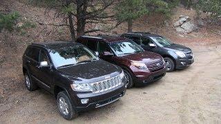 2013 Chevy Equinox v Ford Explorer v Jeep Grand Cherokee Off-Road Mashup AWD Tech Review