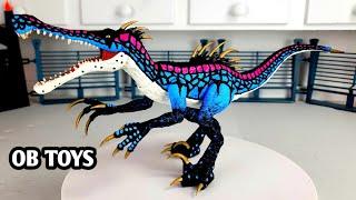 CUSTOM MATTEL HYBRID DINOSAUR TOY  | INDORAPTOR | SARCOSUCHUS | GLOW IN THE DARK REPAINT by OB TOYS