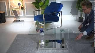 Urban Deco Fusion Coffee Table - Glass and Stainless Steel Chrome