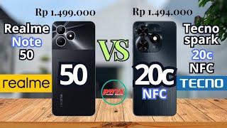 Realme note 50 vs Tecno spark 20c, Tecno spark 20c vs Realme note 50