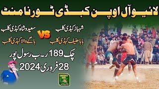 LIVE Chak189 GB Rasoolpur  Kabaddi Cup  Jhumra | Top 4 Kabaddi Clubs | 28 February 2025