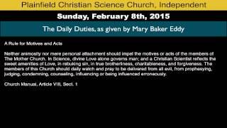 The Daily Duties, by Mary Baker Eddy