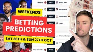 Premier League Betting Tips & Predictions - Sat 26th & Sun 27th Oct - Arsenal vs Liverpool & More