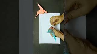 Origami Paper Hummingbird | Origami Hummingbird #shorts #art #youtubeshorts #origami #creativeart