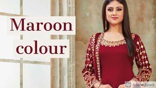 Maroon colour combination for suit/ /maroon colour//Dresses//Kurti //Punjabi suit