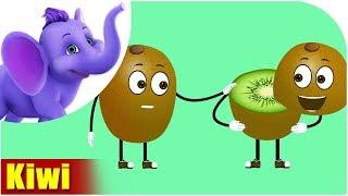 Kiwi Fruit Rhyme for Children, Kiwi Cartoon Fruits Song for Kids