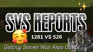 Evony SVS reports | First time getting Server War Ares Castle | 1281 VS 526 | t1 trap