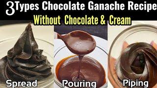 3 min Chocolate Ganache Without Chocolate & Cream. Pouring, Piping, Spread ganache 4 Cake decoration