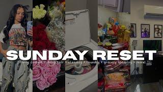 SUNDAY RESET: cleaning, laundry, doing hair, filming content, grocery & apartment shopping + more!