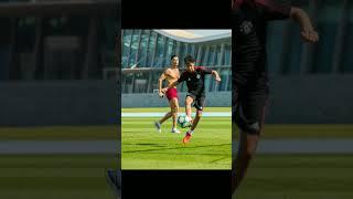 CR7  and Junior Playing Football ️🩵  #ronaldo #goergina #football #shorts #love