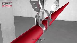 The installation of NJ MKTanti  seismic bracket used in the water pipe