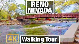 4K City Walks - Reno Nevada - Truckee River Walk - During Lockdown - Virtual Treadmill Scenery Walk