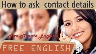 How to Ask for Contact Details - Beginner English Lesson