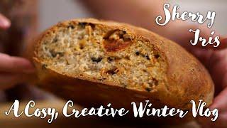 Sherry Iris | A Cosy, Creative Winter Vlog | Baking Bread, Painting and Knitting