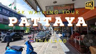 Walking Tour Thailand Pattaya 4K Spaziergang auf der Central Pattaya Road von Na Kluea zum Strand