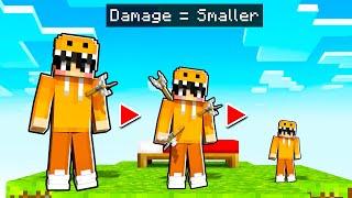 PRANKING My Friends With DAMAGE = SMALLER in Bedwars!