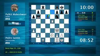 Chess Game Analysis: Pedro Santin - Pulkit Maheshwari : 1-0 (By ChessFriends.com)