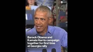 Barack Obama and Kamala Harris campaign together for first time at Georgia rally