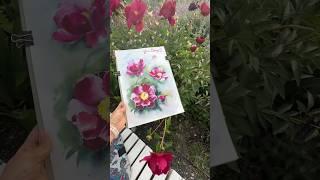 Пленэр с пионами #рисование #пленэр #акварель #урокирисования #художник #творчество #хобби #рисунок