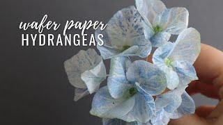 How to make Wafer Paper Blue Hydrangeas for Cake Decorating FREE TEMPLATE | Florea Cakes