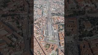 Vertical video. Florence, Italy. Central railway station (Stazione Ferroviaria Firenze Santa Mari...